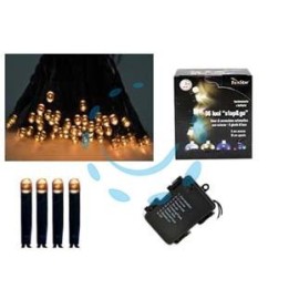 LUCI 120 LED BIANCO CALDO A BATTERIA PER INTERNO CON GIOCO LUCI - mt.0,3 + 11,9