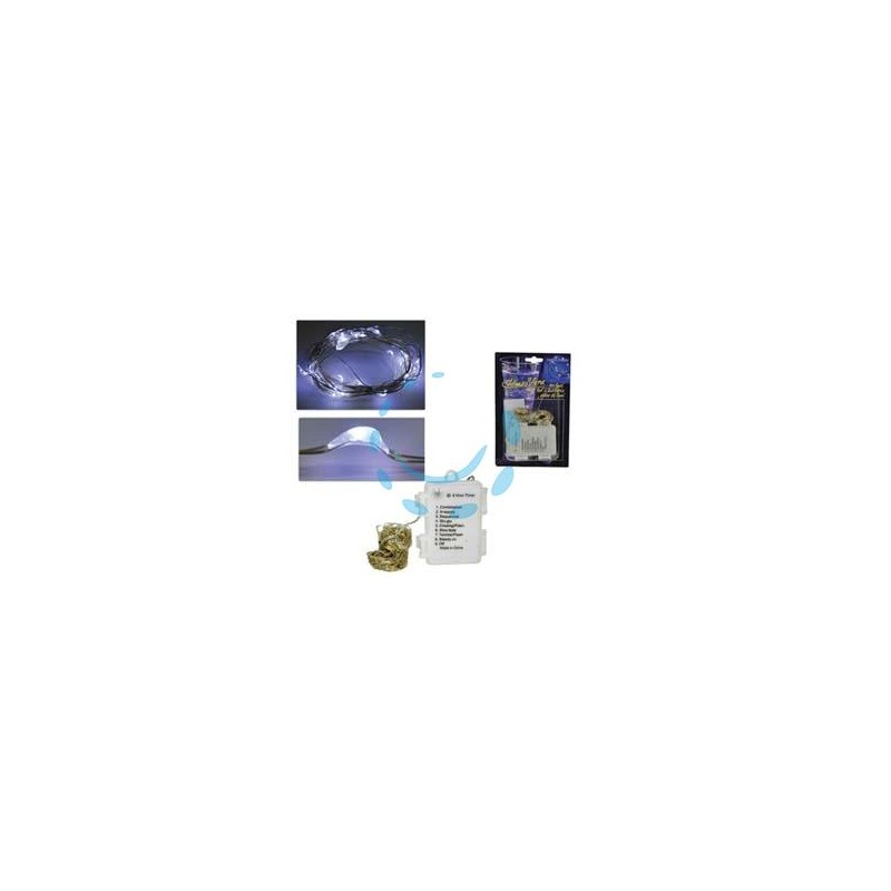 FILO RAME 100 LED BIANCO FREDDO A BATTERIA USO INTERNO CON GIOCO LUCI