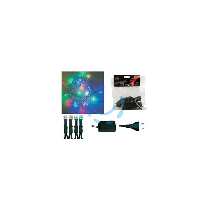 LUCCIOLE A LED MULTICOLOR LUCE FISSA PER INTERNO - 20 led - mt.1,5 + 2