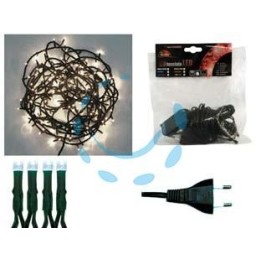LUCCIOLE A LED BIANCO FREDDO LUCE FISSA PER INTERNO - 50 led - mt.1,5 + 7,35