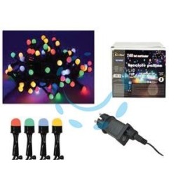 LUCCIOLE A LED MULTICOLOR PER INTERNO/ESTERNO CON GIOCO LUCI - 100 led - mt.2 + 3
