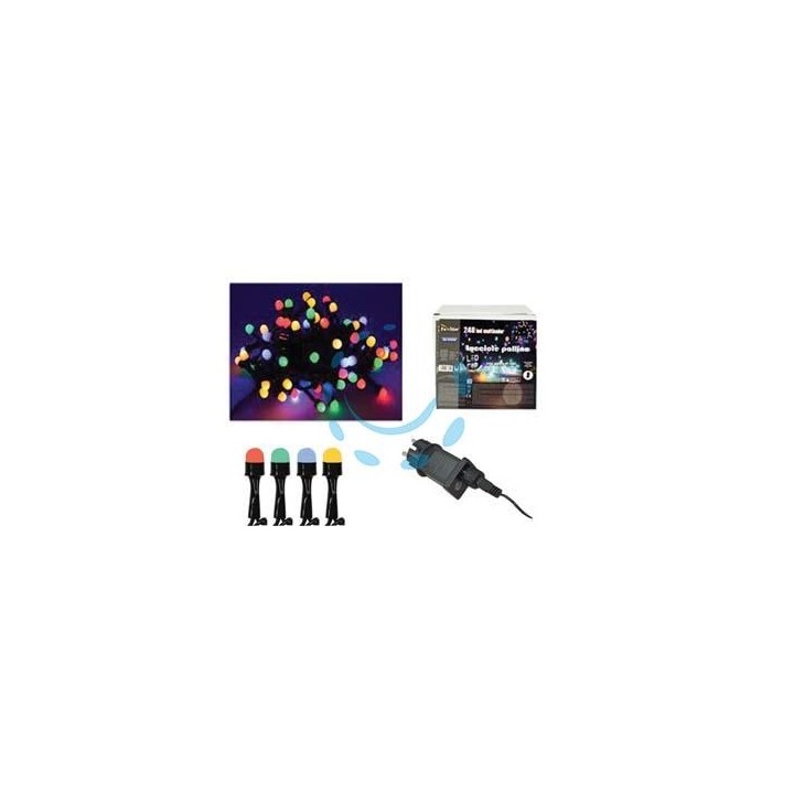 LUCCIOLE A LED MULTICOLOR PER INTERNO/ESTERNO CON GIOCO LUCI - 100 led - mt.2 + 3
