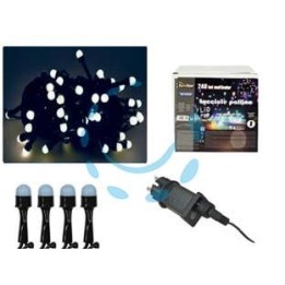 LUCCIOLE A LED BIANCO FREDDO PER USO INTERNO/ESTERNO CON GIOCO LUCI - 100 led - mt.3 + 2