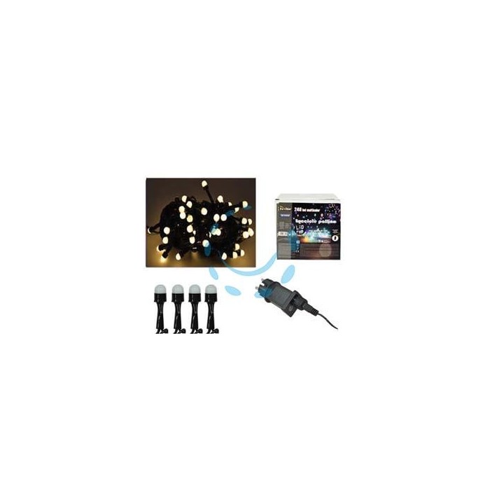 LUCCIOLE A LED BIANCO CALDO PER USO INTERNO/ESTERNO CON GIOCO LUCI - 100 led - mt.9 + 5