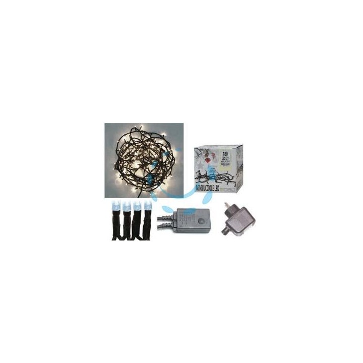 MINILUCCIOLE A LED BIANCO FREDDO PER ESTERNO CON GIOCO LUCI - 300 led - mt.5 + 14,95