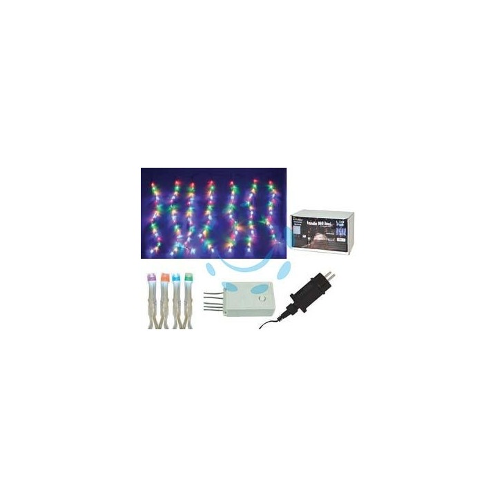 TENDA 144 LED MULTICOLOR PER ESTERNO CON GIOCO LUCI - mt.5 + 3 x 0,5 - 18 fili