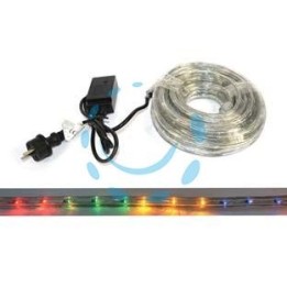 TUBO LUMINOSO 216 LED 3 VIE MULTICOLOR USO INT.EST. C/GIOCO LUCI MT.10 - mt.1 + 9 - 24 led/mt.