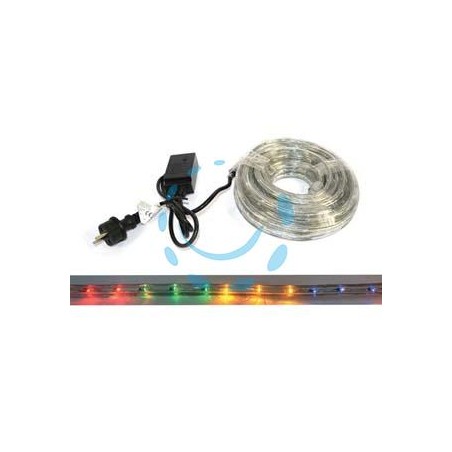 TUBO LUMINOSO 216 LED 3 VIE MULTICOLOR USO INT.EST. C/GIOCO LUCI MT.10