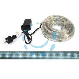TUBO LUMINOSO 216 LED 3VIE BIANCO FREDDO USO INT.EST.C/GIOCO LUCI MT10 - mt.1 + 9 - 24 led/mt.
