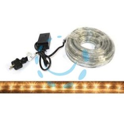 TUBO LUMINOSO 216 LED BIANCO CALDO USO INT. EST. C/GIOCO LUCI 10 MT.