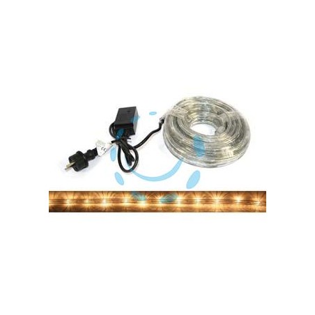 TUBO LUMINOSO 216 LED BIANCO CALDO USO INT. EST. C/GIOCO LUCI 10 MT.