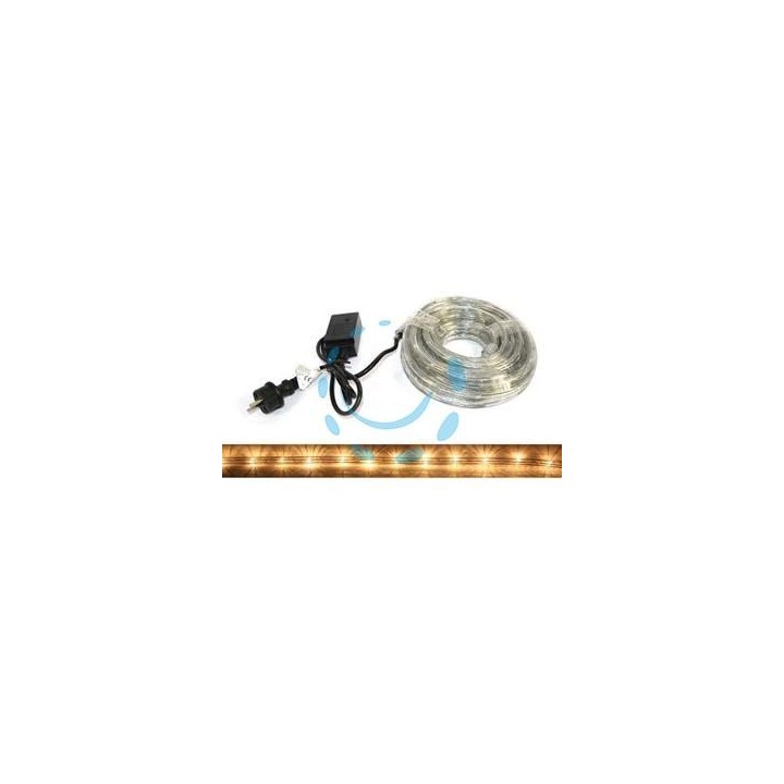 TUBO LUMINOSO 216 LED BIANCO CALDO USO INT. EST. C/GIOCO LUCI 10 MT. - mt.1 + 9 - 24 led/mt.