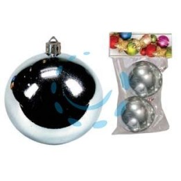 SFERE LISCE COLORE ARGENTO - mm.80 in confezione da 2 pezzi