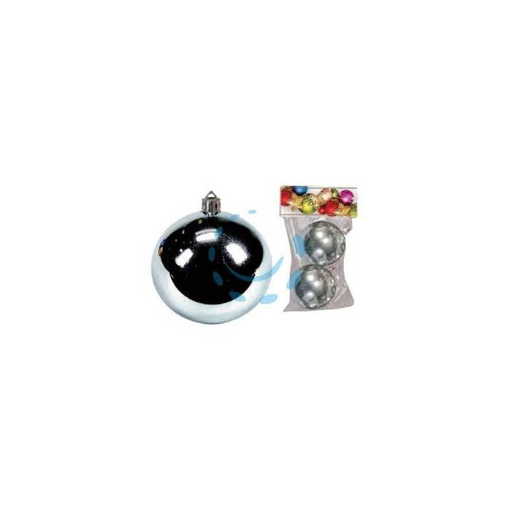 SFERE LISCE COLORE ARGENTO - mm.80 in confezione da 2 pezzi