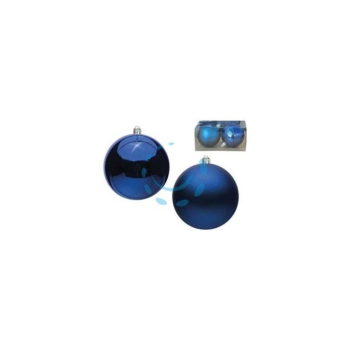 SFERE LISCE 1 LUCIDA + 1 SATINATA COLORE BLU - mm.80 box pz.2