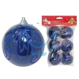 SFERE CON GLITTER COLORE BLU - mm.80 in conf. da pz.6