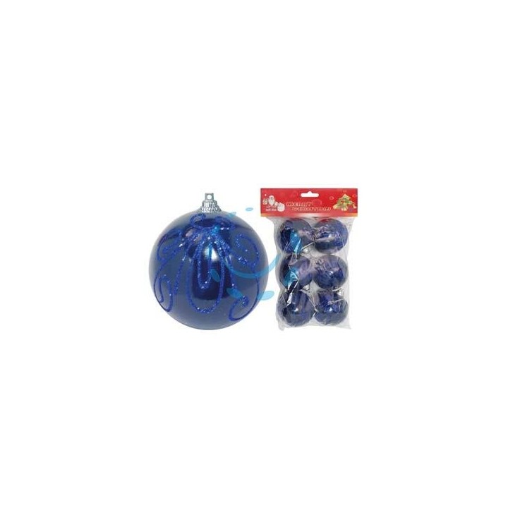 SFERE CON GLITTER COLORE BLU - mm.80 in conf. da pz.6