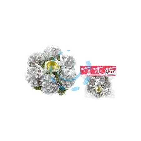 PORTA CANDELE A UN POSTO COLORE ARGENTO