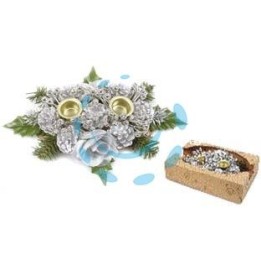 PORTA CANDELE A DUE POSTI COLORE ARGENTO 