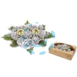PORTA CANDELE A DUE POSTI COLORE ARGENTO