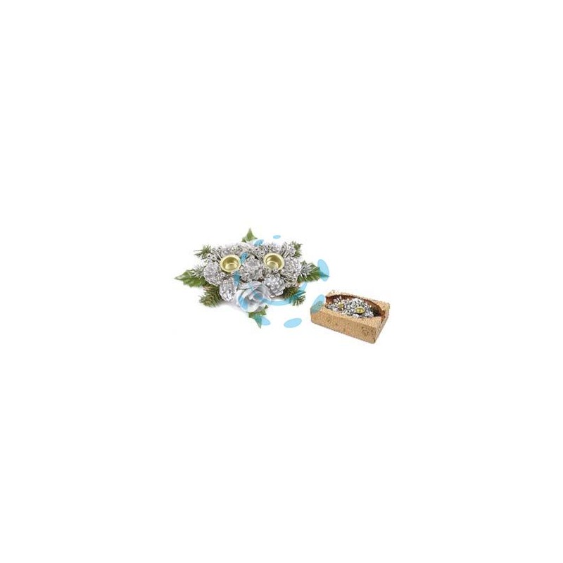PORTA CANDELE A DUE POSTI COLORE ARGENTO