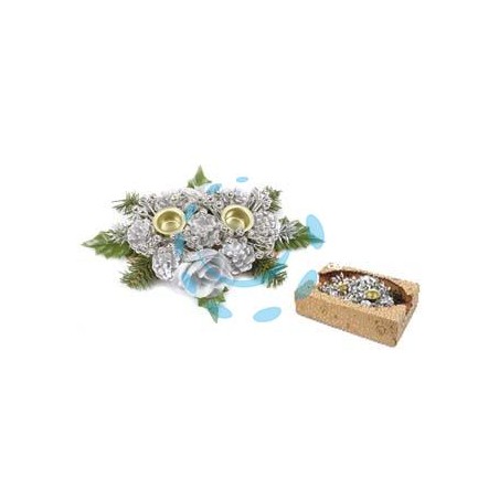 PORTA CANDELE A DUE POSTI COLORE ARGENTO