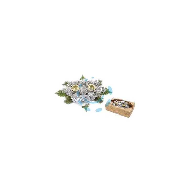 PORTA CANDELE A DUE POSTI COLORE ARGENTO 