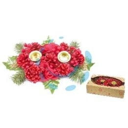 PORTA CANDELE A DUE POSTI COLORE ROSSO 