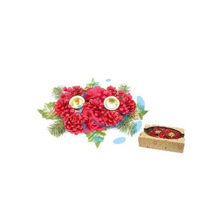 PORTA CANDELE A DUE POSTI COLORE ROSSO