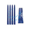 CANDELA DI CERA A TORTIGLIONE BLU