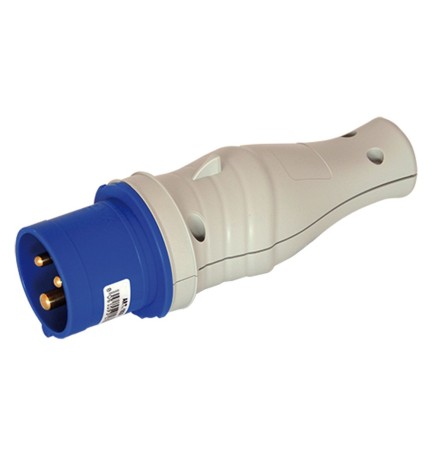 ADATTATORE INDUSTRIALE 16A 2P (senza terra) con cavallotto - col.nero