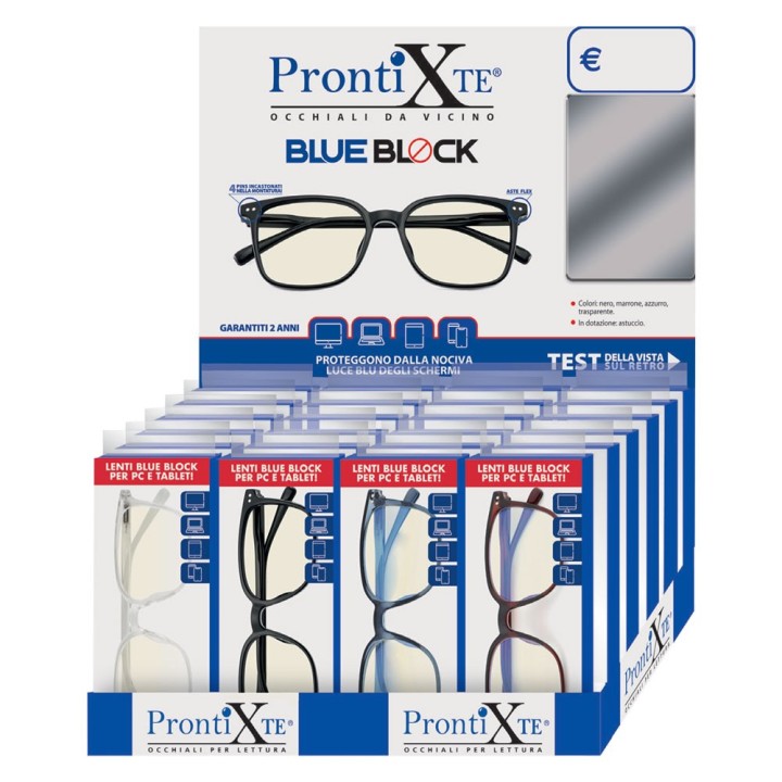 OCCHIALI PREMONTATI PER LETTURA 'BLUE BLOCK' 24 pezzi