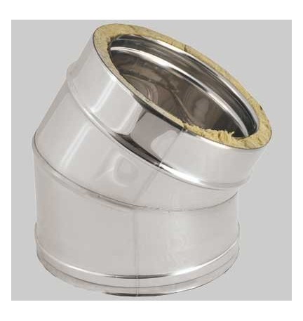 CURVA A 45° DOPPIA PARETE Int. Ø 80 - Est. Ø 130