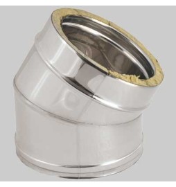 CURVA A 45° DOPPIA PARETE Int. Ø 130 - Est. Ø 180