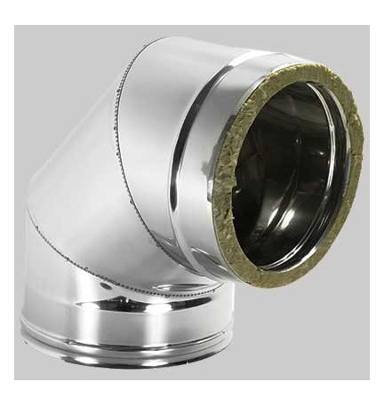 CURVA 90° DOPPIA PARETE Int. Ø 80 - Est. Ø 130