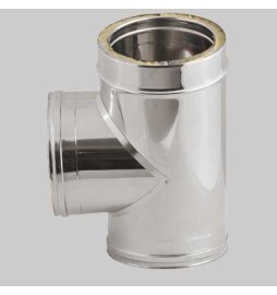 RACCORDO A TEE 90° DOPPIA PARETE Int. Ø 130 - Est. Ø 180 - H 340