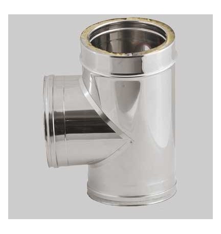 RACCORDO A TEE 90° DOPPIA PARETE Int. Ø 130 - Est. Ø 180 - H 340