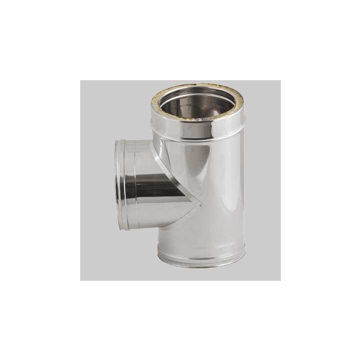 RACCORDO A TEE 90° DOPPIA PARETE Int. Ø 130 - Est. Ø 180 - H 340