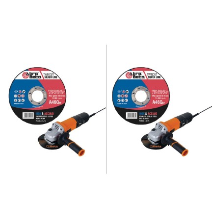 KIT 600 MOLE ABRASIVE INOX/FERRO + 2 SMERIGLIATRICI mole 'A46Q-BF' + smerigliatrici 'Beta 1956-115'